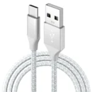YRNOVA New 3M 5V 2A Nylon Braided PVC Jacketed USB Type-C Data Cable 3A Fast Charging Pure Copper Conductor 3-in-1 for Mobile