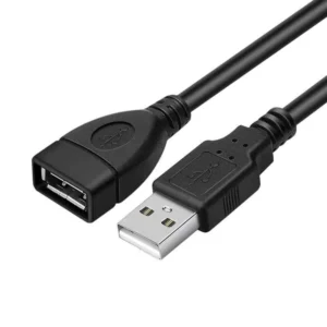 USB 2.0 Extension Cable Transparent Black Foil Braided Shield Fast Charging 1. 10m PVC Lengths Male Female for Data Transfer