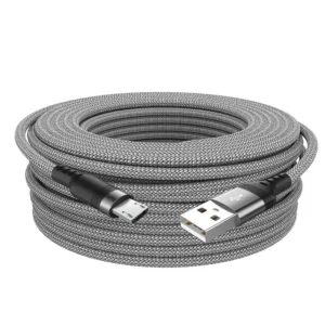 Nylon Braided Micro USB Cable PVC Jacketed Tinned Copper Conductor YRNOVA YR-UM-Grey 6A Fast Charging Data Sync Android Camera