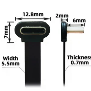 Right Angle Type-C FPC Flexible Cable Wireless Charging Male/Female 180 Degree FPV Conversion Mobile Phone Computer Pure Copper