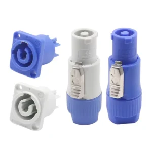 YRNOVA 15A 3-Pin XLR Panel Audio Power Connector Copper Contact ABS & Nylon Housing