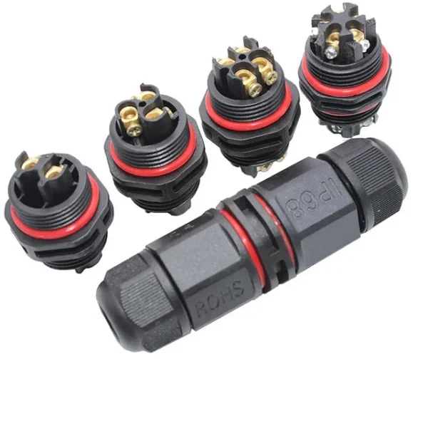 YRNOVA IP68 Waterproof Inline Connector 2 3 Pin Screw Terminal Solder Free Nylon
