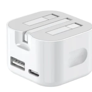 YRNOVA 35W Foldable UK Plug Charger USB-A and USB-C Dynamic Power QC2.0 OVP OTP