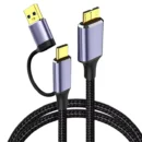 YRNOVA USB 3.0 Micro-B to USB-C 2-in-1 Data Cable 1.8M 5Gbps for Hard Drive