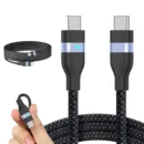 YRNOVA USB-C to USB-C Cable with LED Charging Indicator Nylon Braid for Phone