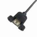 YRNOVA USB-A Male to Female Pigtail Extension Cable 0.5M Shielded Panel Mount