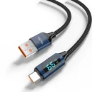 YRNOVA 66W USB-C to USB-C PD Fast Charging Cable with LED Display Nylon for Phone