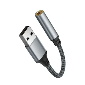 YRNOVA External USB Sound Card Adapter 2-in-1 Mic and Headphone 3.5mm Jack for PC
