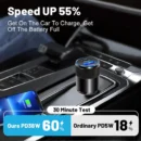 YRNOVA 60W USB-C PD 3.0 Wall Charger with Retractable Cable and Foldable Plug