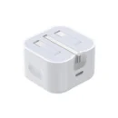 YRNOVA 20W USB-A USB-C Charger UK Plug PD Adapter 5V 2.4A for iPhone Laptop Simple