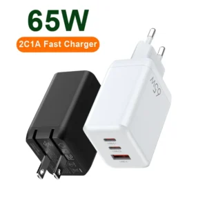 YRNOVA 65W 5 Port USB-C PD 3.0 Fast Charger OTP OVP Smartphones Earphones Watch